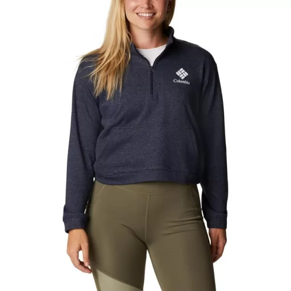 imageColumbia Womens Trek French Terry Half ZipCollegiate Navy HeatherStacked Gem
