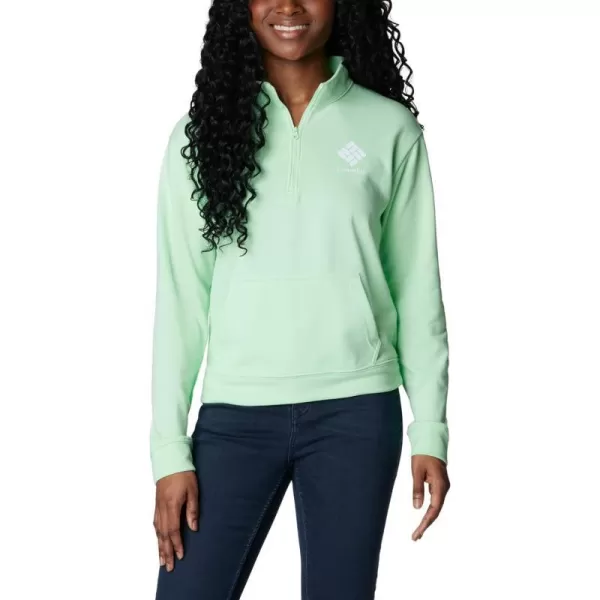 imageColumbia Womens Trek French Terry Half ZipKey WestWhite Stacked Logo
