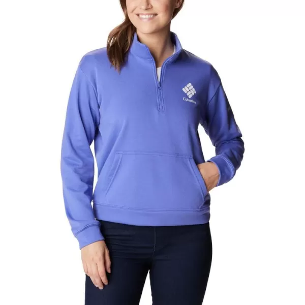 imageColumbia Womens Trek French Terry Half ZipPurple LotusPurple Tint Stacked Logo