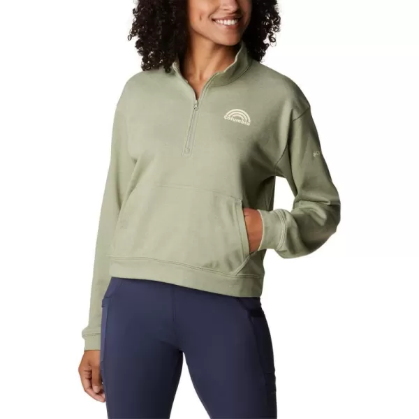 imageColumbia Womens Trek French Terry Half ZipSafari HeatherRainbow
