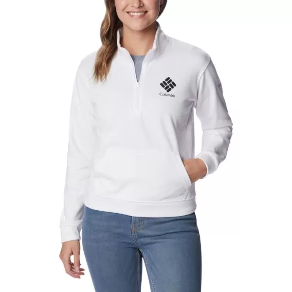 imageColumbia Womens Trek French Terry Half ZipWhiteBlack Stacked Logo