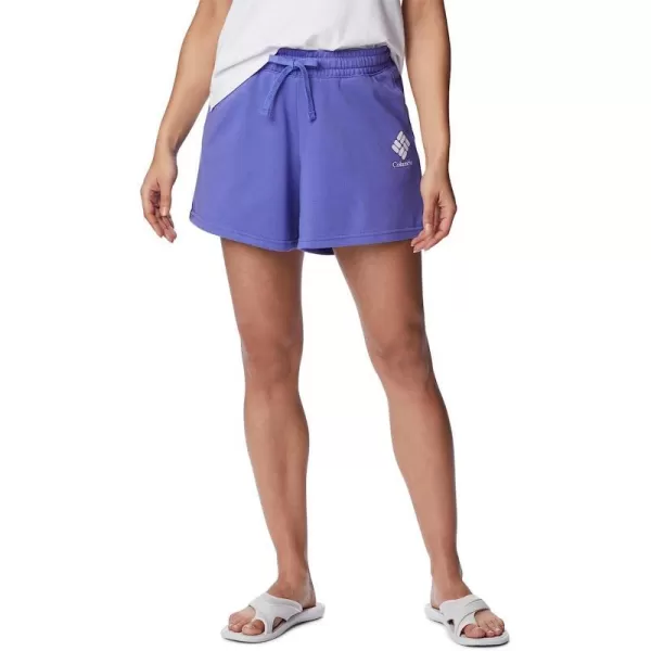 imageColumbia Womens Trek French Terry ShortPurple LotusWhite Stacked Logo