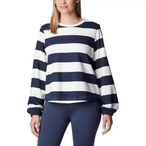 imageColumbia Womens Trek Seasonal Ft Graphic CrewCollegiate NavyRugby Stripe