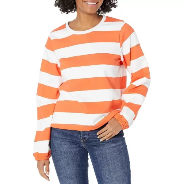 imageColumbia Womens Trek Seasonal Ft Graphic CrewSunset OrangeRugby Stripe