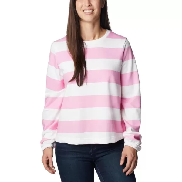 imageColumbia Womens Trek Seasonal Ft Graphic CrewWild RoseRugby Stripe