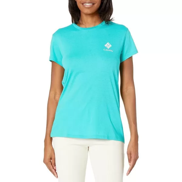 imageColumbia Womens Trek Short Sleeve Graphic TeeBright AquaCsc Stacked Mini Graphic
