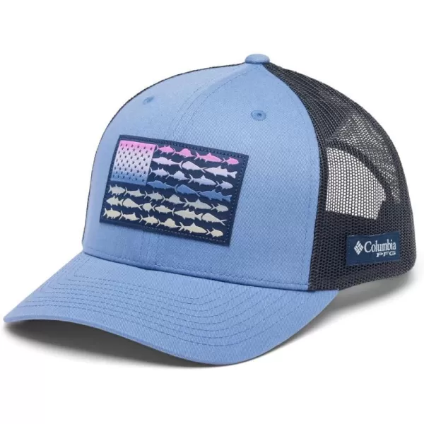 imageColumbia unisexadult Pfg Fish Flag Mesh Snap BackBluebellCollegiate Navy