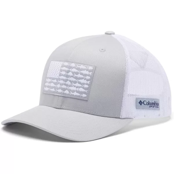 imageColumbia unisexadult Pfg Fish Flag Mesh Snap BackCool GreyWhiteUs Fish Flag