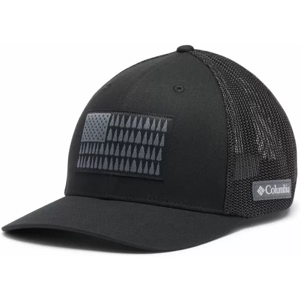 imageColumbia unisexadult Tree Flag Mesh Ball Cap  High CrownBlack