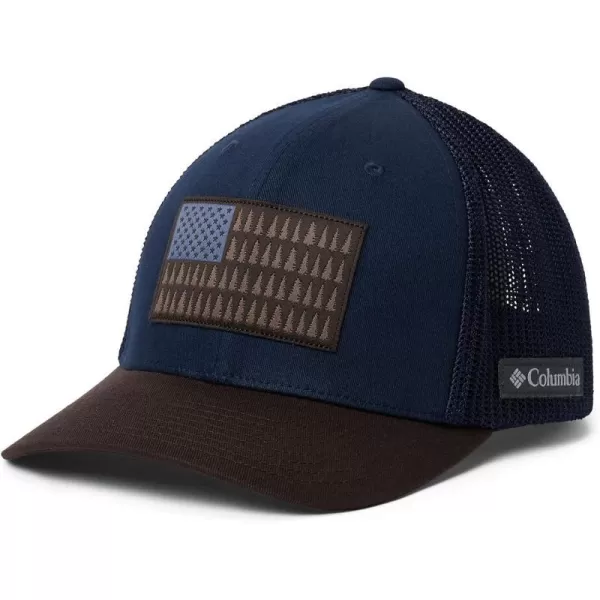 imageColumbia unisexadult Tree Flag Mesh Ball Cap  High CrownCollegiate NavyBuffalo