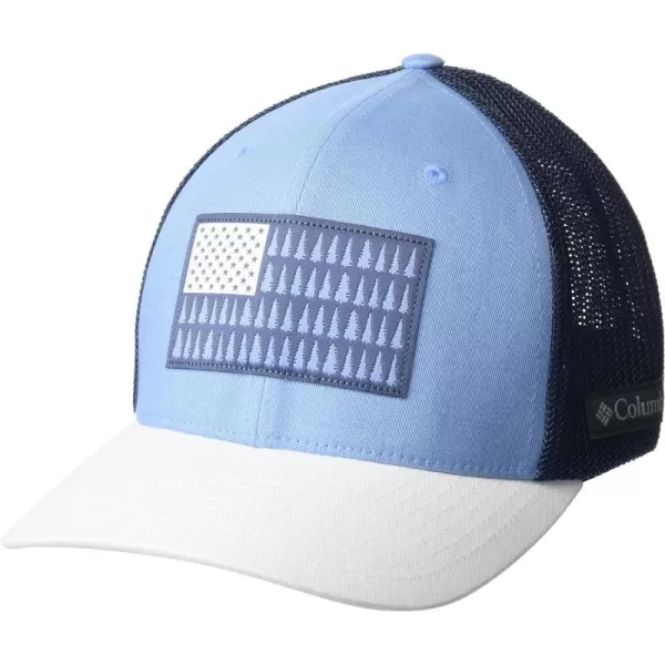 imageColumbia unisexadult Tree Flag Mesh Ball Cap  High CrownJet StreamDark Mountain