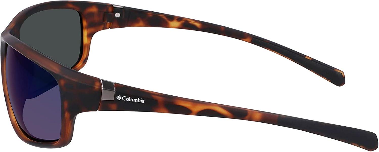 imageColumbia Mens Slick Creek Rectangular SunglassesMatte Tort  BlackGreen Mirror