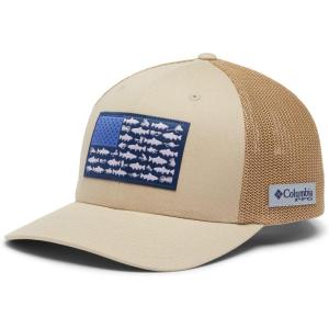 imageColumbia Unisex Adult PFG Fish Flag Mesh Ball CapAncient FossilTrout Flag