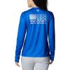 imageColumbia Womens Tidal Tee PFG Fish Flag LsBlue MacawWhite Gradient