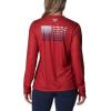 imageColumbia Womens Tidal Tee PFG Fish Flag LsRed SparkBluestone Gradient