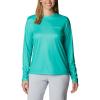 imageColumbia Womens Tidal Tee PFG Fish Flag LsElectric TurquoiseSun Glow Gradient