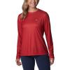 imageColumbia Womens Tidal Tee PFG Fish Flag LsRed SparkBluestone Gradient
