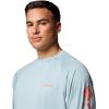 imageColumbia Mens PFG Terminal Tackle Long Sleeve ShirtCrushed BlueFaded Peach Logo