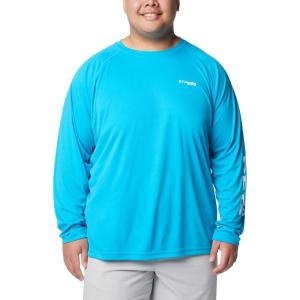 imageColumbia Mens PFG Terminal Tackle Long Sleeve ShirtOcean BlueWhite Logo
