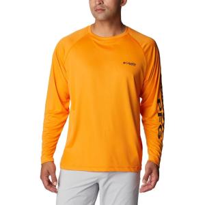 imageColumbia Mens PFG Terminal Tackle Long Sleeve ShirtOrange BlastBlack Logo