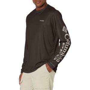 imageColumbia Mens Terminal Tackle PFG Triangle Long Sleeve ShirtBlackBlack Realtree Mako