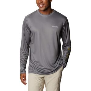 imageColumbia Mens Terminal Tackle PFG Triangle Long Sleeve ShirtCity GreyDorado Camo
