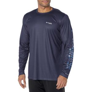 imageColumbia Mens Terminal Tackle PFG Triangle Long Sleeve ShirtCollegiate NavyCollegiate Navy Ripples