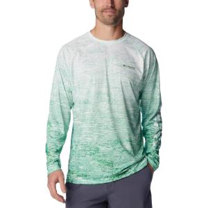 imageColumbia Mens Terminal Tackle PFG Triangle Long Sleeve ShirtOcean MintDigiscale Fade