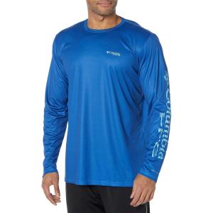 imageColumbia Mens Terminal Tackle PFG Triangle Long Sleeve ShirtVivid BlueGulf Stream Mossy Oak Bottomland