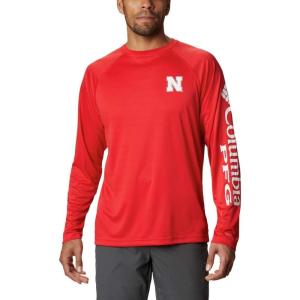 imageColumbia Mens CLG Terminal Tackle Ls ShirtNeb  Bright Red  White