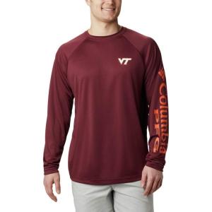 imageColumbia Mens CLG Terminal Tackle Ls ShirtVt  Deep Maroon  Tangy Orange