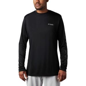 imageColumbia Mens Terminal Tackle PFG Triangle Long Sleeve ShirtBlackBlack Inside Out Camo