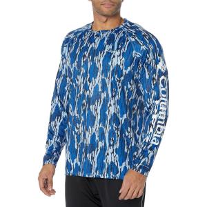 imageColumbia Mens Terminal Tackle PFG Triangle Long Sleeve ShirtVivid Blue Mossy Oak Bottomland