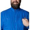 imageColumbia Mens PFG Tamiami II Long Sleeve ShirtVivid Blue  Legacy