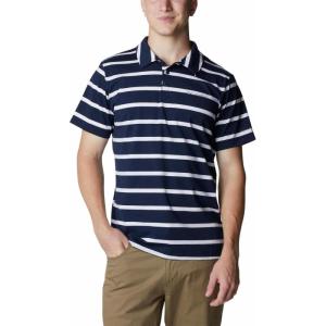 imageColumbia Mens Sun Trek PoloCollegiate NavyWhite Stripe