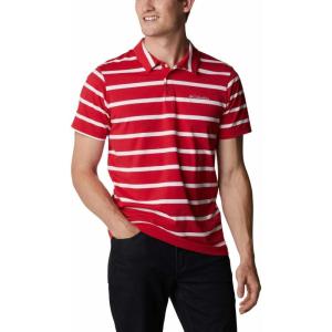 imageColumbia Mens Sun Trek PoloMountain RedWhite Stripe