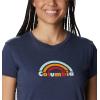 imageColumbia Womens Trek Short Sleeve Graphic TeeNocturnal HeatherBlocked Rainbow