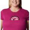 imageColumbia Womens Trek Short Sleeve Graphic TeeWild Fuchsia HeatherBlocked Rainbow