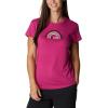 imageColumbia Womens Trek Short Sleeve Graphic TeeWild Fuchsia HeatherBlocked Rainbow