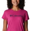 imageColumbia Womens Trek Short Sleeve Graphic TeeWild Fuchsia HeatherGem Columbia