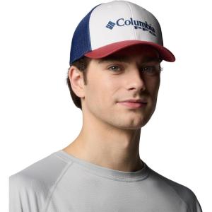 imageColumbia Unisex Pfg logo Mesh Ball CapWhiteDusty CrimsonCarbonUsa Flag