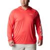imageColumbia Mens PFG Terminal Tackle HoodieRed HibiscusWhite Logo