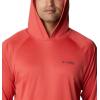 imageColumbia Mens PFG Terminal Tackle HoodieSunset RedCollegiate Navy Logo