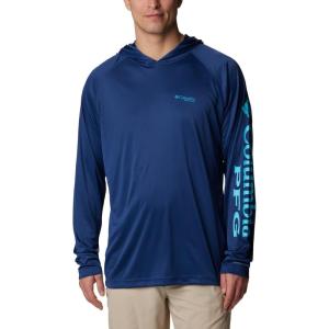 imageColumbia Mens PFG Terminal Tackle HoodieCarbonOpal Blue Logo