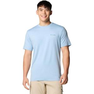 imageColumbia Mens Kwick Hike Back Graphic Short Sleeve TeeRipple Blue HeatherLinear View Multi
