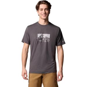imageColumbia Mens Kwick Hike Graphic Short Sleeve TeeBlack HeatherPeak Direction