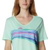 imageColumbia Womens Bluebird Day Relaxed V NeckMint Cay HeatherStriped Hills