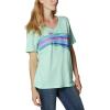 imageColumbia Womens Bluebird Day Relaxed V NeckMint Cay HeatherStriped Hills