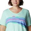 imageColumbia Womens Bluebird Day Relaxed V NeckMint Cay HeatherStriped Hills