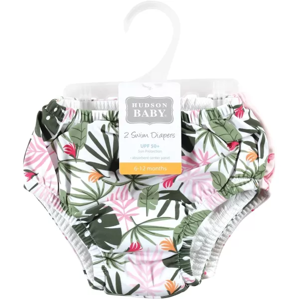Hudson Baby Unisex Baby Swim Diapers, Pink Lemons, 12-18 Months